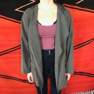 Audrey army green jacket with tie waist
